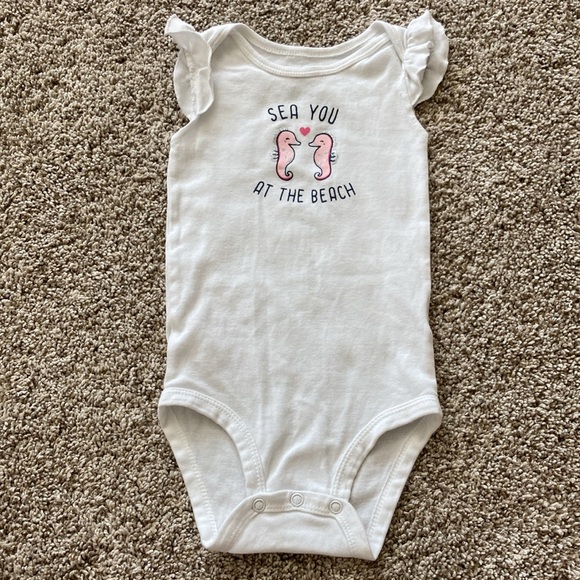 Carter’s Sea You at the Beach bodysuit and top, 9 months size - Picture 2 of 13